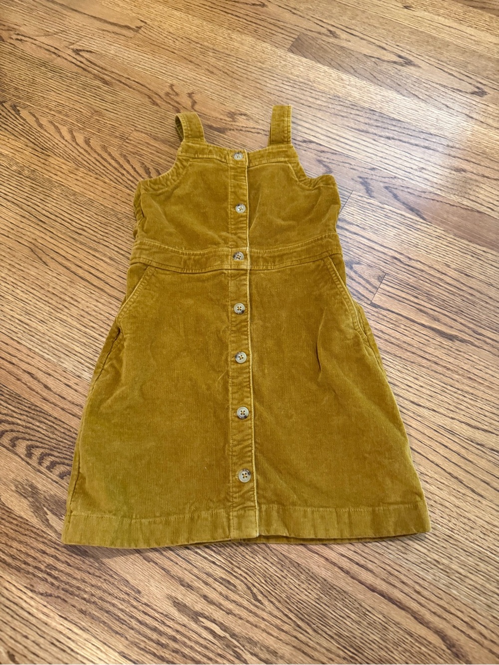 Crewcuts Mustard Corduroy Button-Front Pinafore
